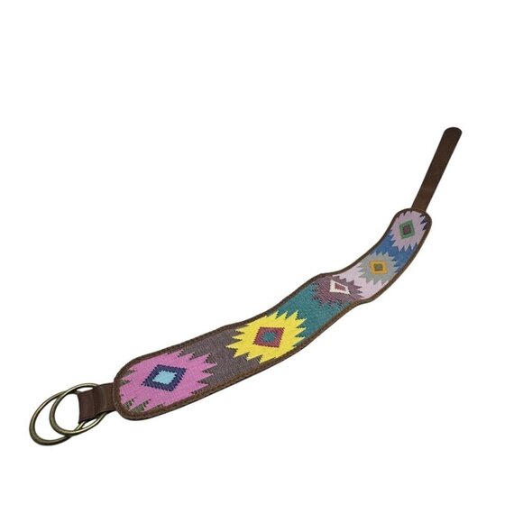 3D Belt Co. size medium Southwestern Loomed Fabric wide Belt tribal print - Picture 6 of 13